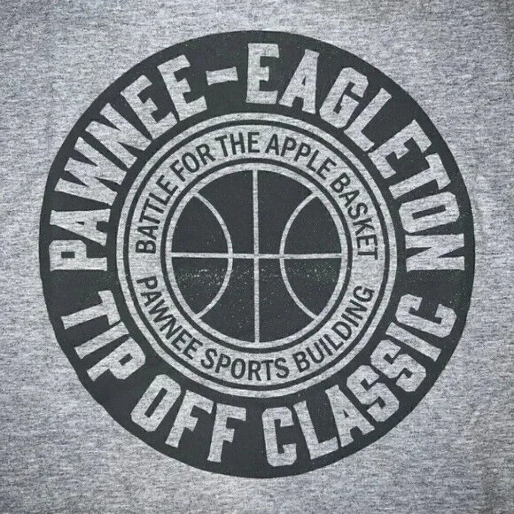 Parks & Recreation Pawnee Eagleton Tip Off Grey T-Shirt Unisex Medium New